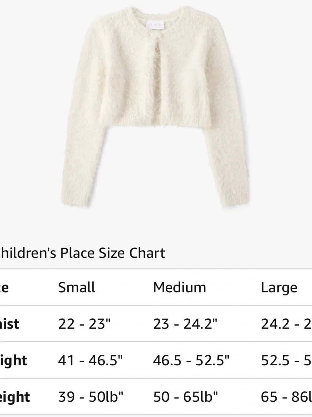 The Children's Place Girls' Long Sleeve Shrug Cardigan - Size 7/8