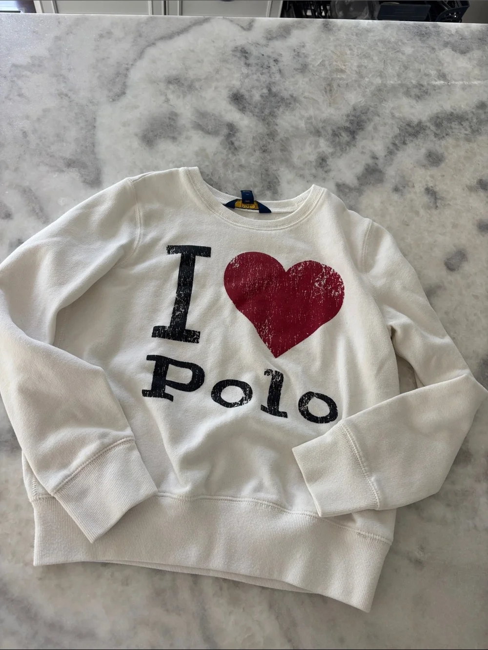 Ralph Lauren White Sweatshirt with Red Heart 