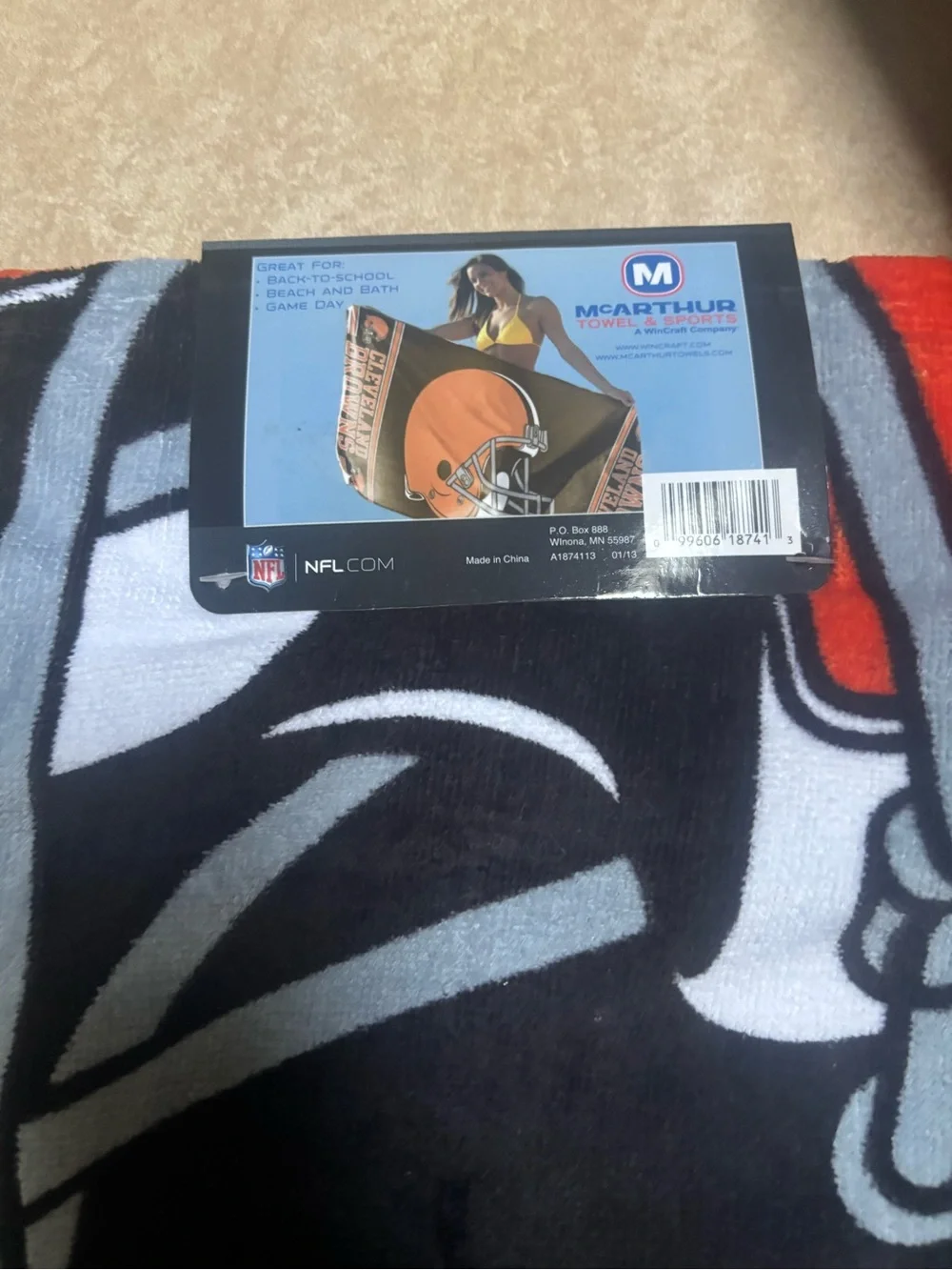 NFL Cleveland Browns Orange and Brown Beach Towel