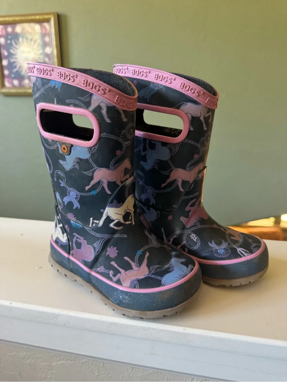 Kids Bog Rain Boot with Horses