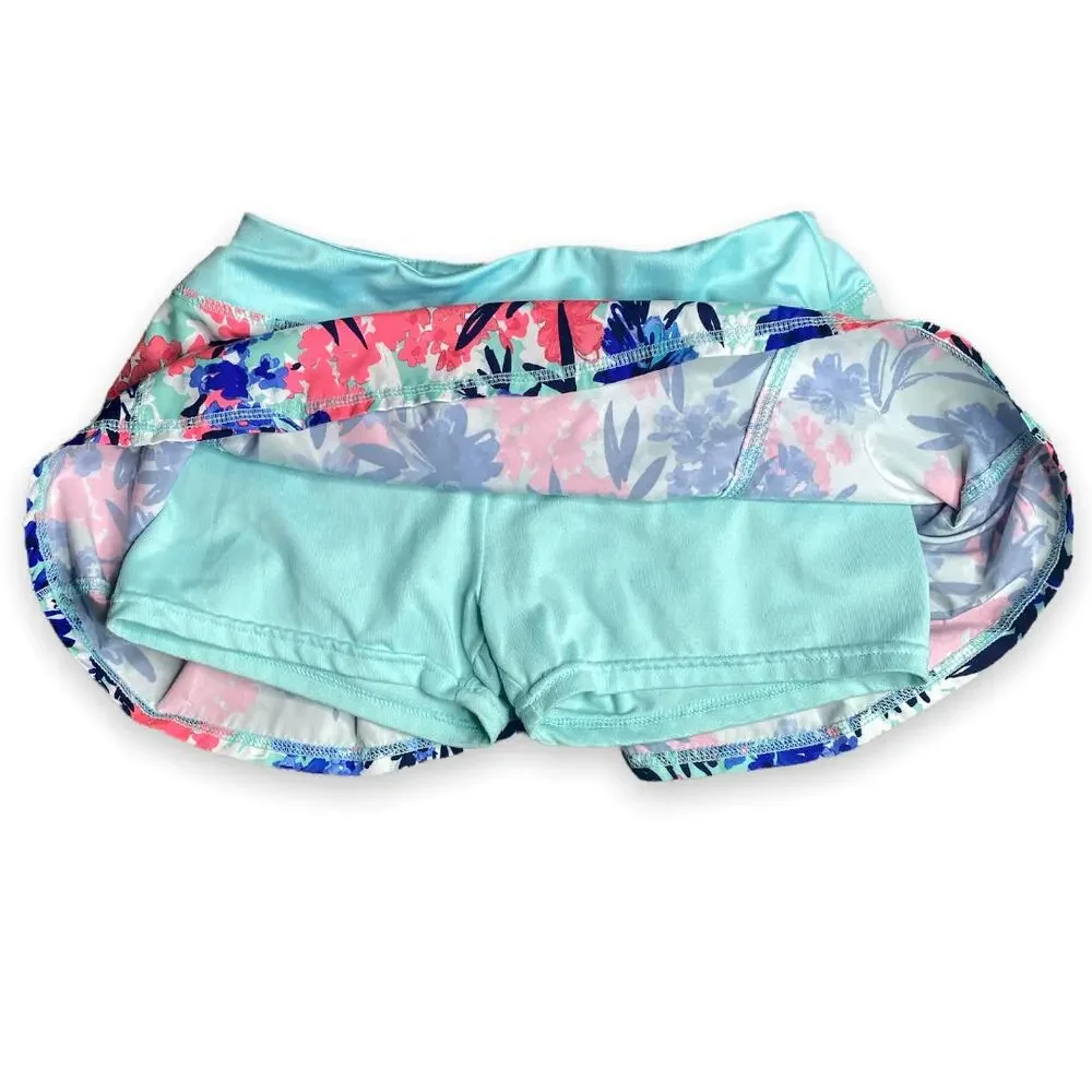 Girls Gymboree GymGo Floral Skirt Skort Shorts Large 10-12