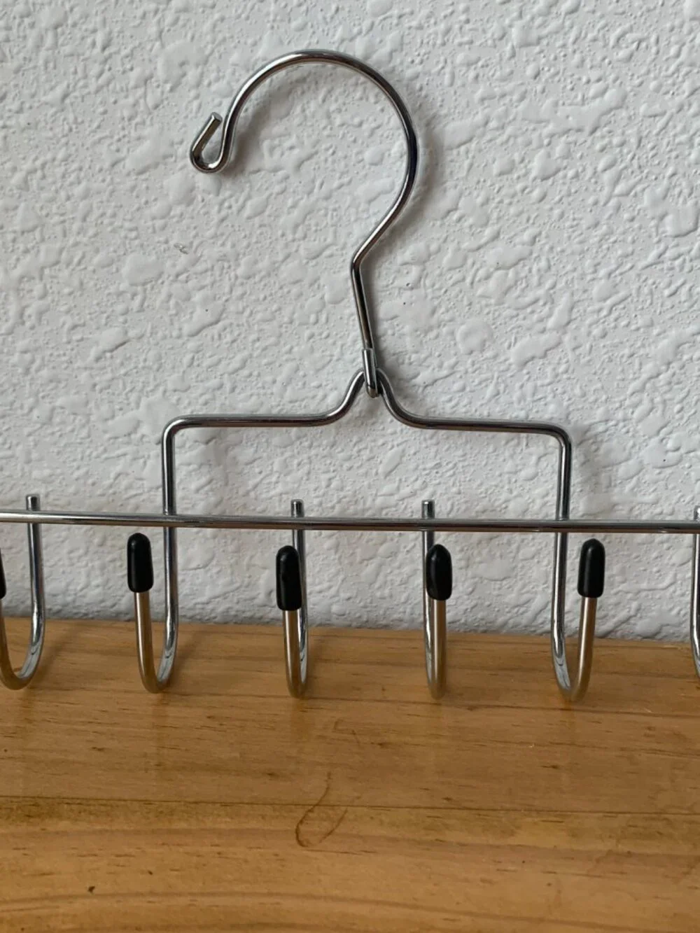 Metal Chrome Tie Belt Hanger 10 Hook Closet Organizer Rubber Tips Swivel Hook