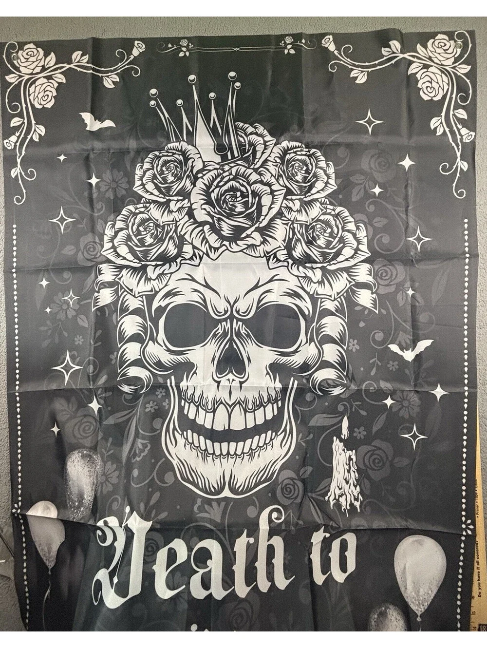 Avezano 90x180cm/35.4 in.x70.9in. Fabric Banner Death to my 20s