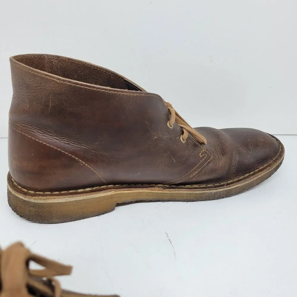 Clarks Original Men's Desert Boot Brown Leather Crepe Sole Chukka Boots Size 10M