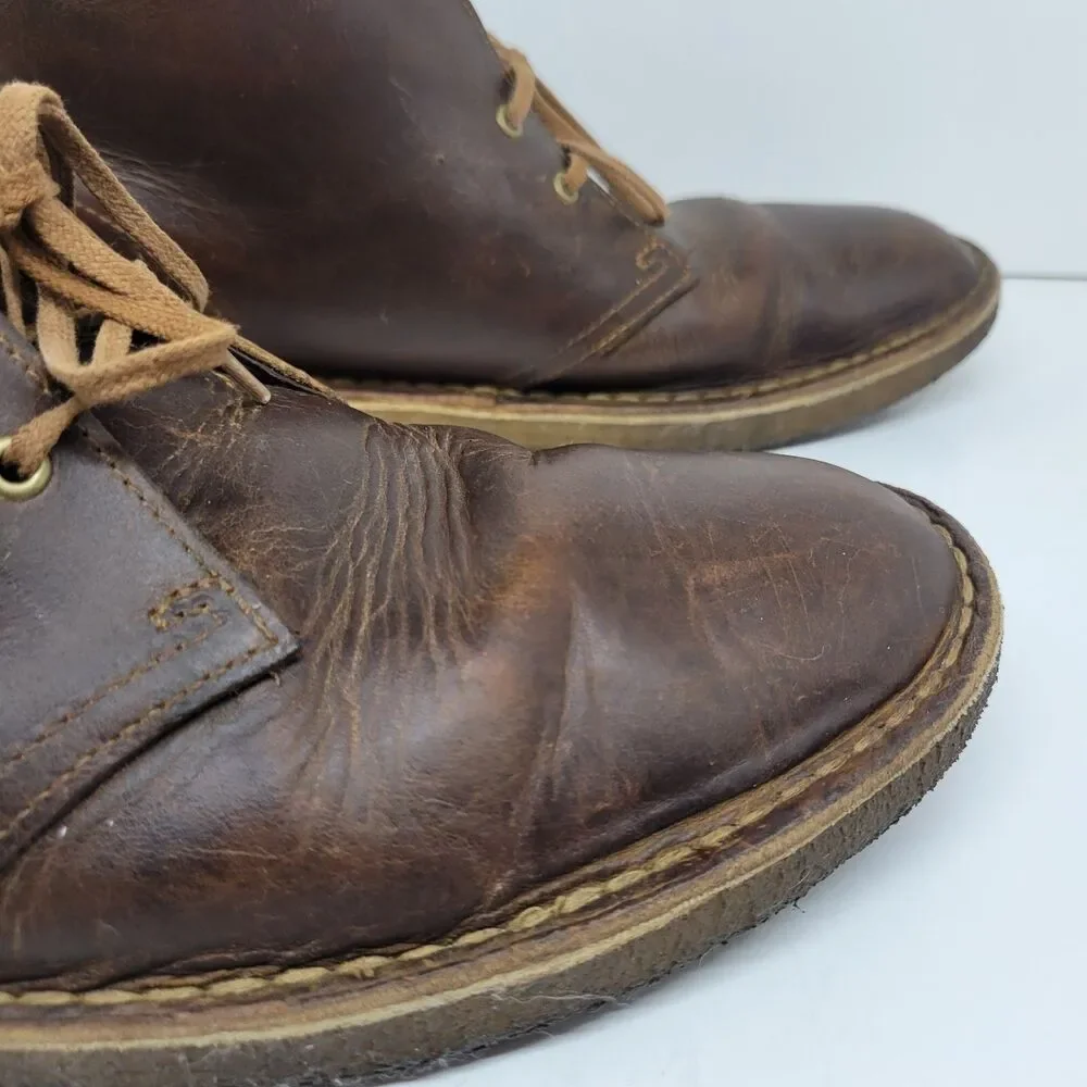 Clarks Original Men's Desert Boot Brown Leather Crepe Sole Chukka Boots Size 10M