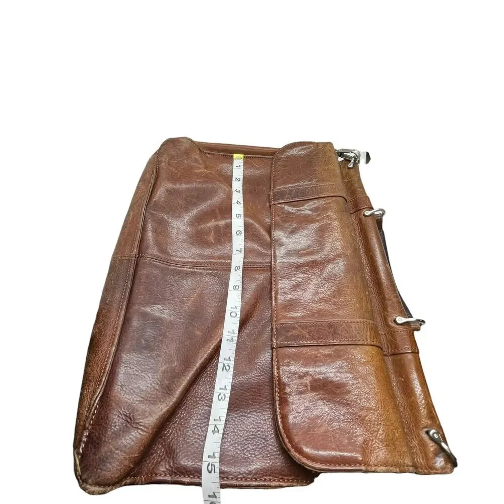 Wilsons Messenger Bag Satchel Briefcase Leather Unisex Brown Distressed Vintage