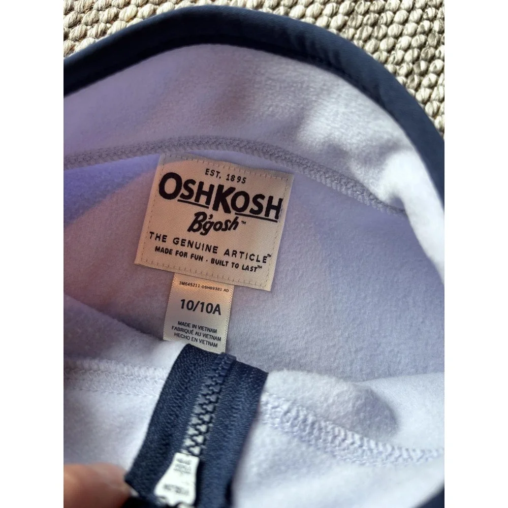 Oshkosh Girls Size 10 Colorblock Fleece Full-Zip Jacket with Heart Detail