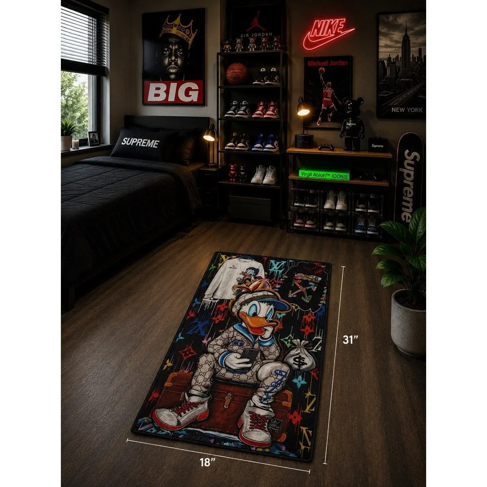 Dripped Out Designer Style Accent Rug – Hype Cartoon Wall Art‎ Decor