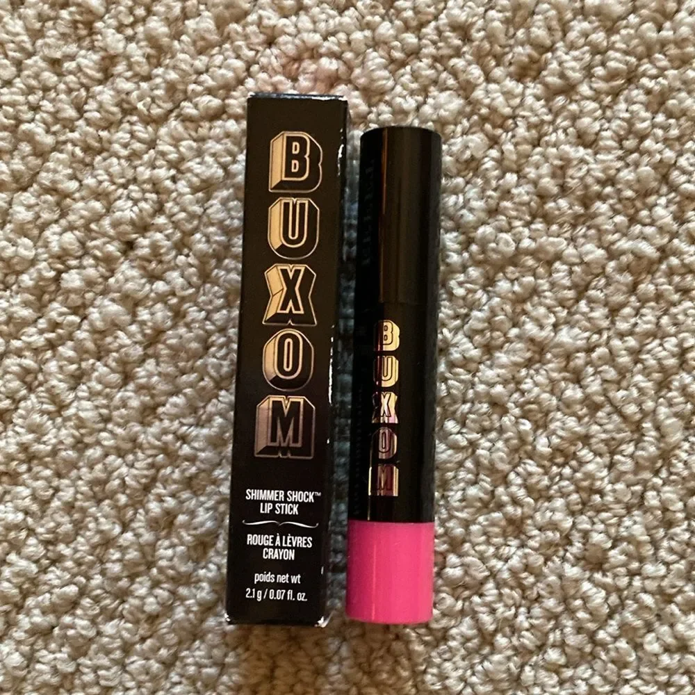 NEW Buxom Shimmer Shock Lip Stick Sexy Surge Glitter Hot Pink Swatched NIB