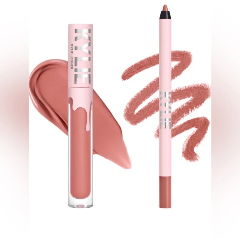 KYLIE COSMETICS LIP KIT Matte Liquid Lipstick & Liner - ANGEL (Nude Pink) NIB