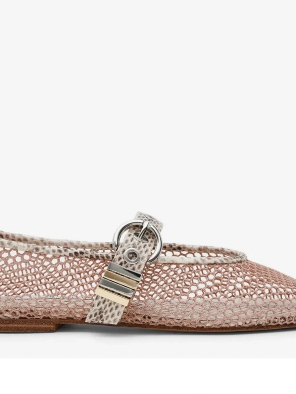 Steve Madden Woven Mesh Mary Jane Ballet Flat - Rose Gold size 9