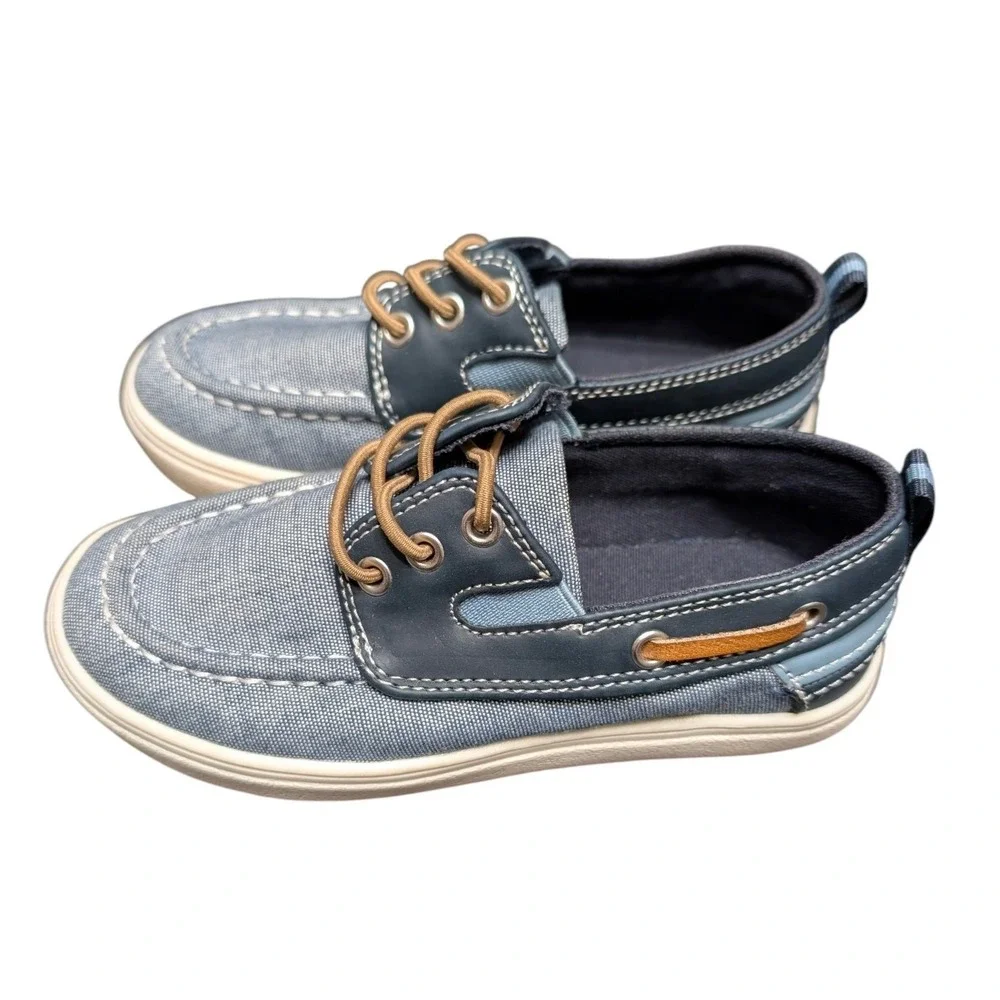 The‎ Childrens Place Kids Blue Chambrey Canvas Boat Shoes Loafers Size 11