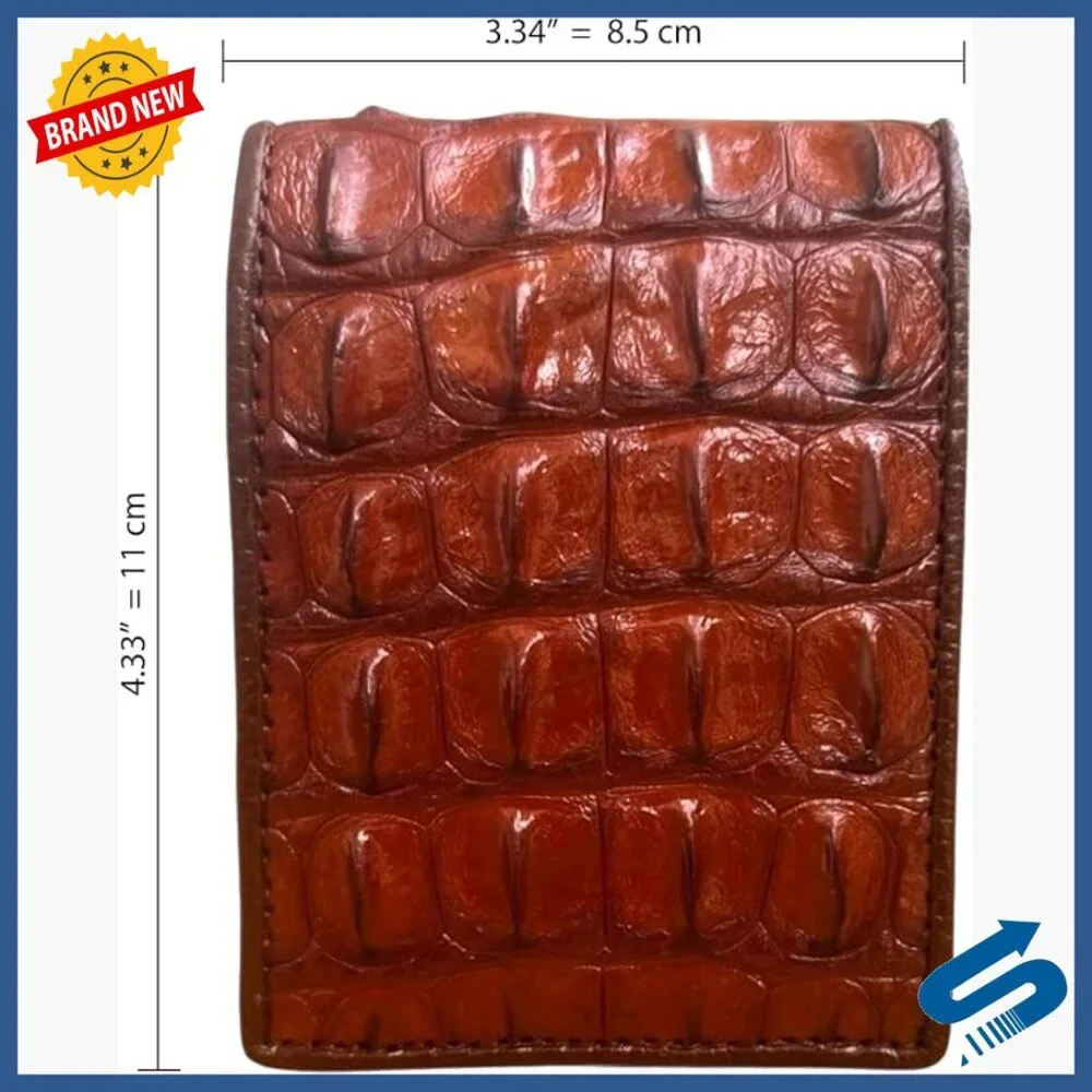 Genuine Alligator Bifold Wallet For Men, 6 Card Slots, Compact Design