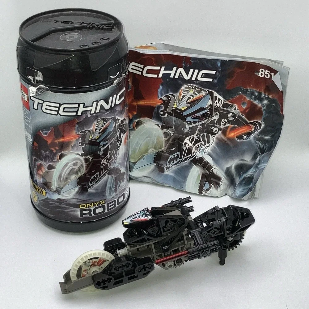Vtg 2000 Lego Technic Robo Riders Onyx / 8512 Compete / W/ Canister & Manual Y2K