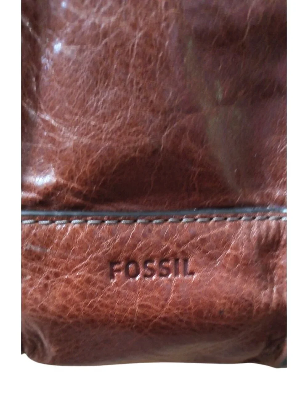 Fossil Men's Brown Leather Messenger Briefcase Bag Crossbody Laptop