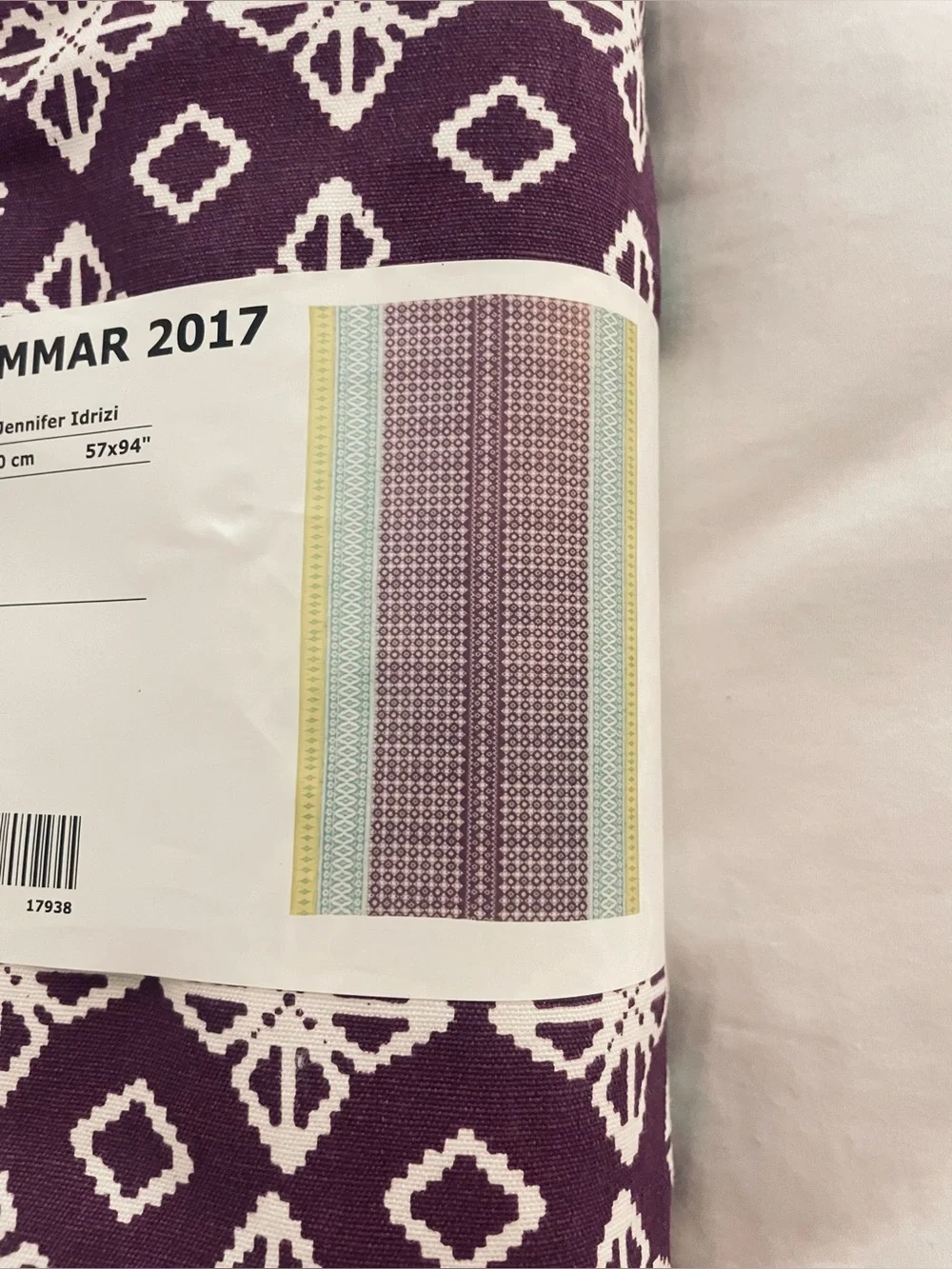 NIP IKEA Tablecloth Cotton Purple Yellow Turquoise Geometrical Sommar 2017 57x94