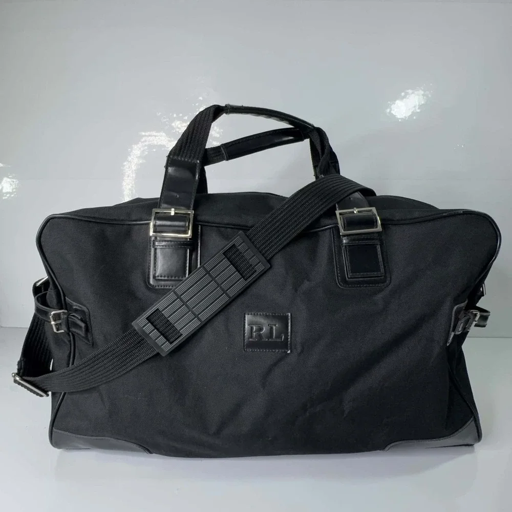 Ralph Lauren RL Black Large Duffle Weekender Travel Bag 24