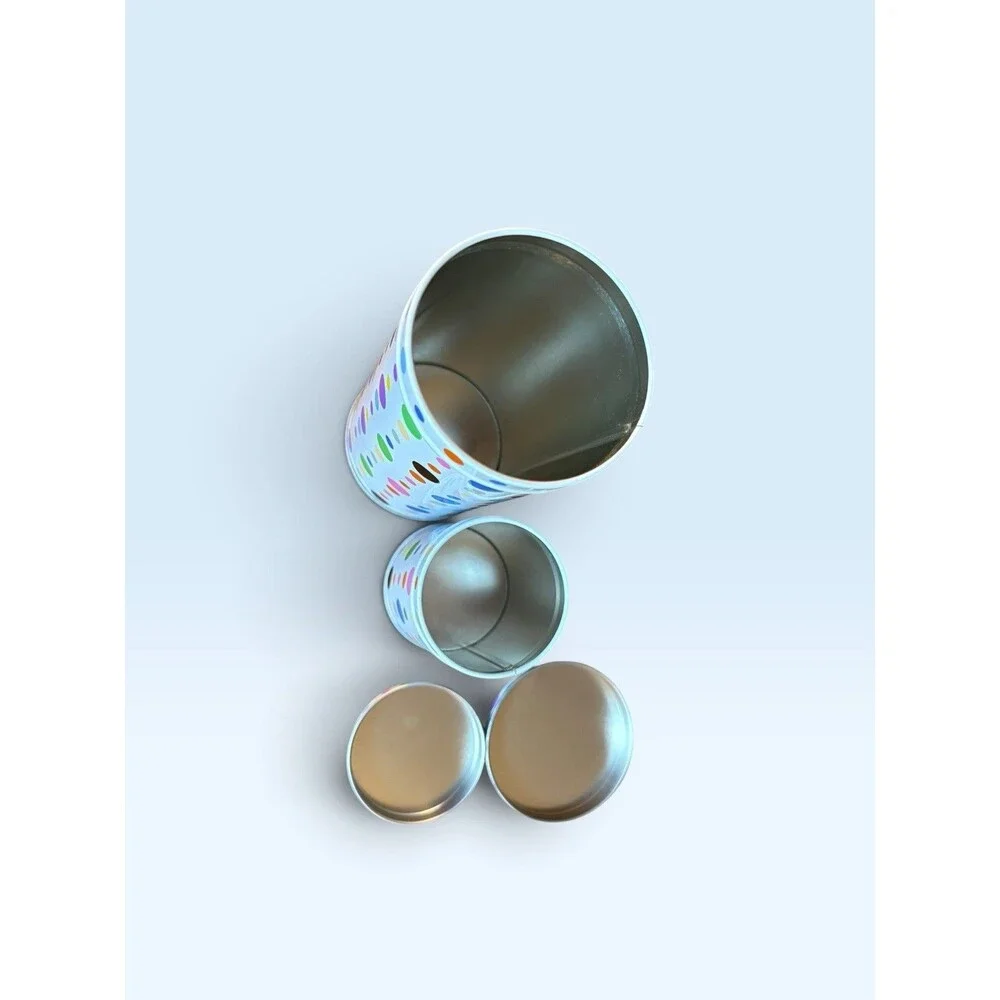 IKEA Nidelva Polka Dot Tins 6” And 3.25” Nesting VTG