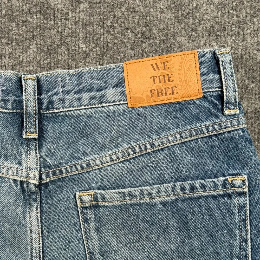 We The Free Denim Shorts Womens 27 Bodie Blue Ghost Town High Rise Long Cutoff