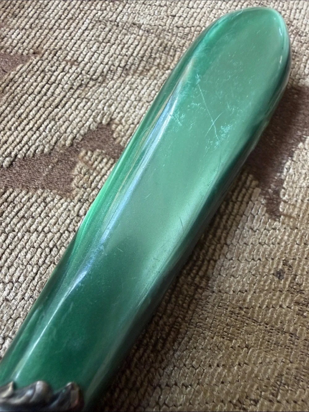 SCOF of France Vintage Cambridge Green Serving Spoon