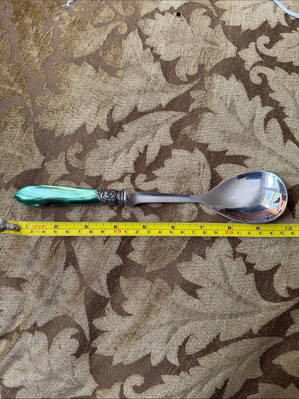 SCOF of France Vintage Cambridge Green Serving Spoon