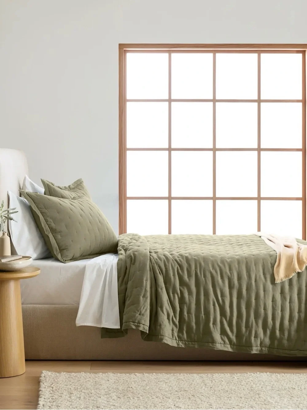 NWOT Willowleaf European Linen King/Cal King Dream Quilt Set - Retail $234
