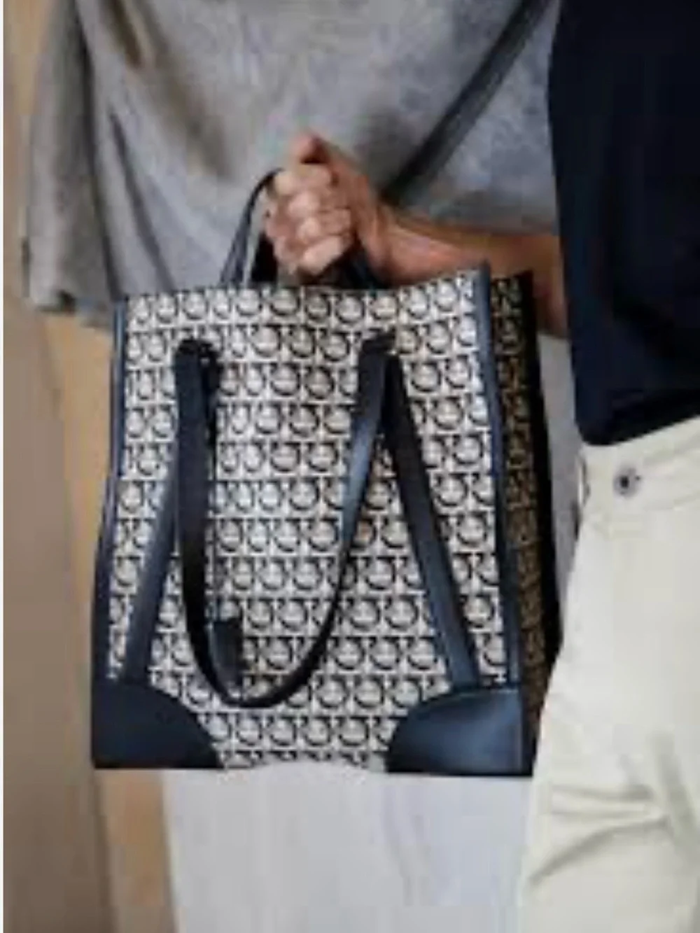 $3000. Salvatore Ferragamo Men’s/Unisex Monogram Tote Bag. Auth. Mint Condition!