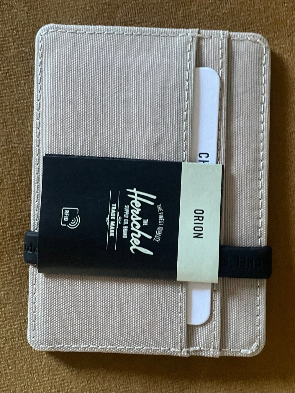 Herschel Supply Company Orion Slim RFID wallet in Beige and Black NWT