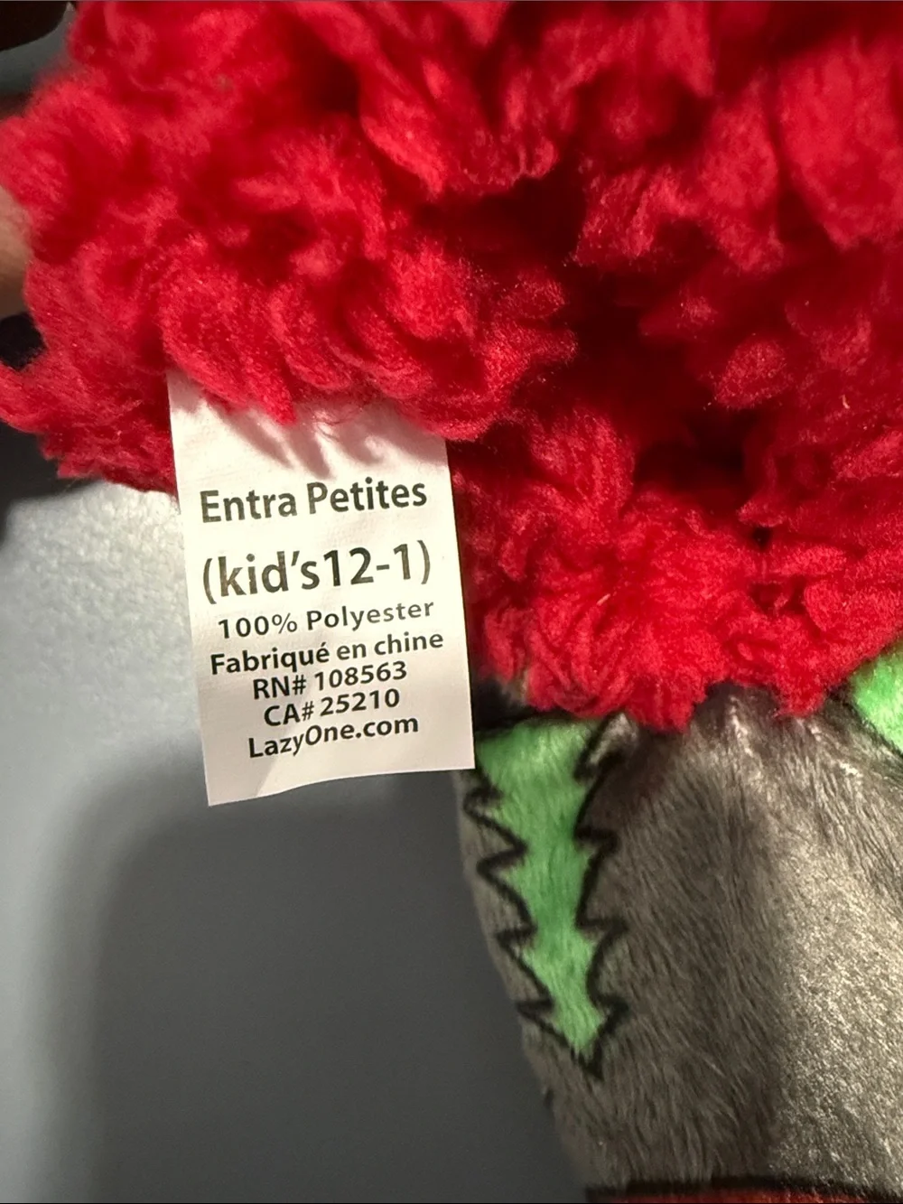 Lazy One Kids Red-Trim Woodland Fuzzy Slippers