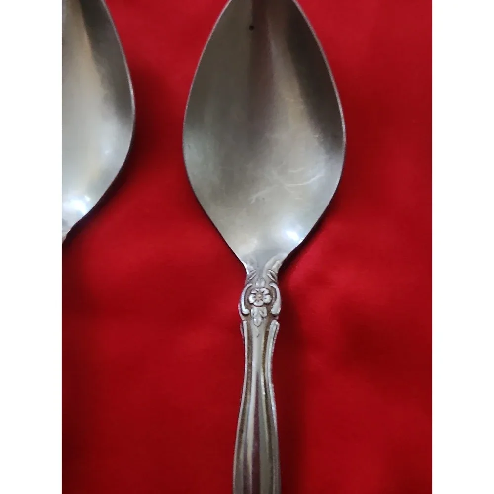 5 National Stainless Japan Flatware New Rose Teaspoons Vintage Floral Silver