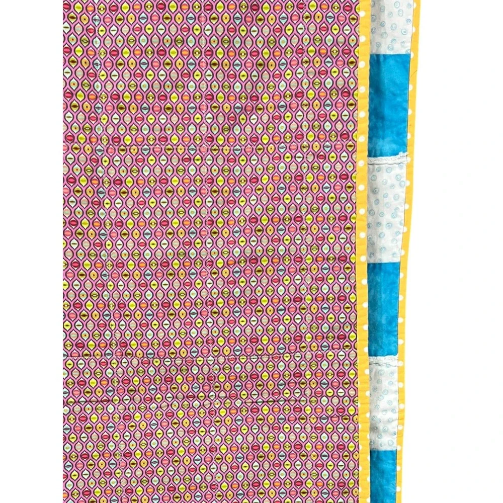 Handmade Reversible Colorful Rag Quilt Patchwork‎ Lap Quilt 44x36