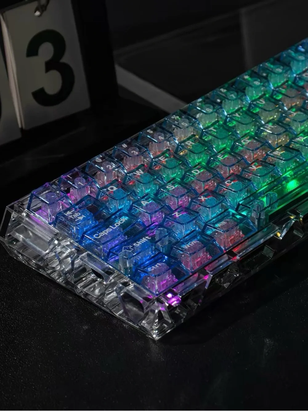 Transparent Blue Gaming Keycap Set