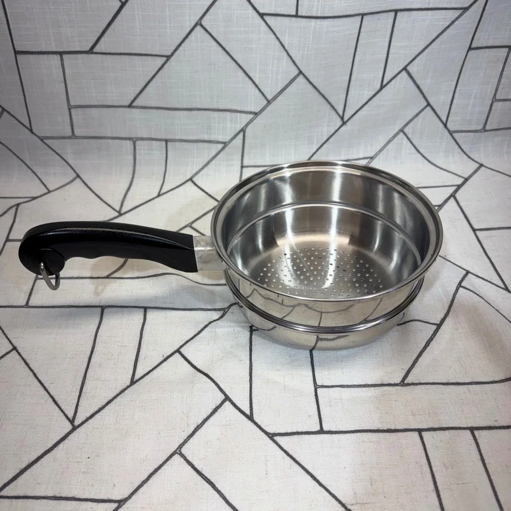 Saladmaster Steamer Basket Insert 8 Inch Silver Stainless Steel Tri-Clad 18-8