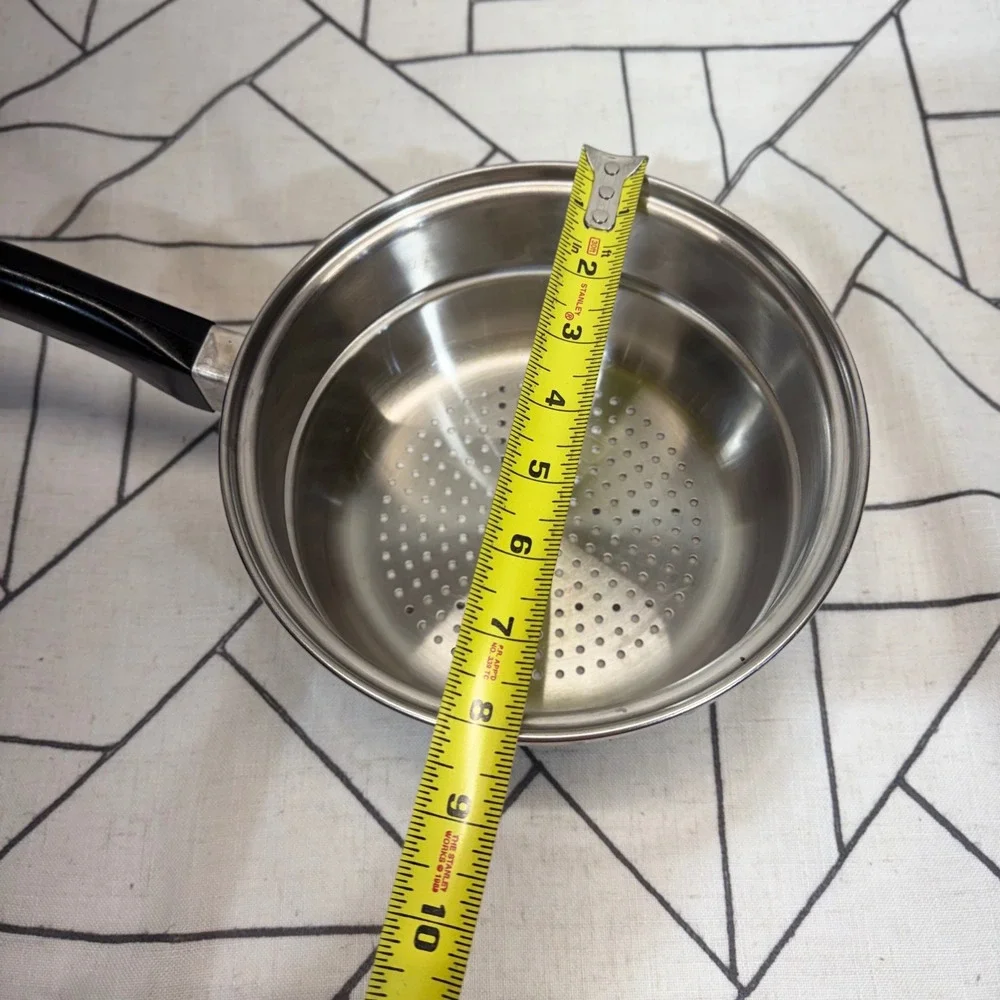 Saladmaster Steamer Basket Insert 8 Inch Silver Stainless Steel Tri-Clad 18-8