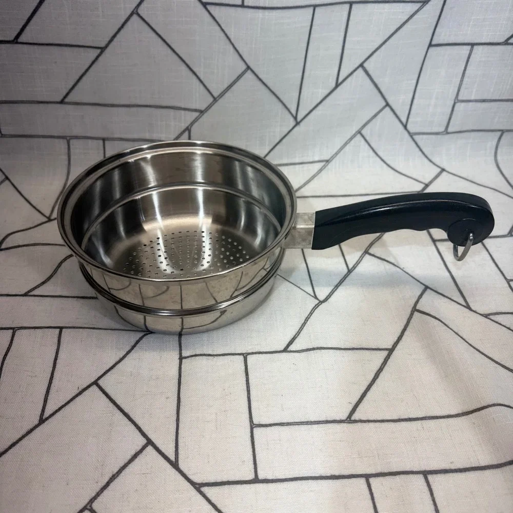 Saladmaster Steamer Basket Insert 8 Inch Silver Stainless Steel Tri-Clad 18-8
