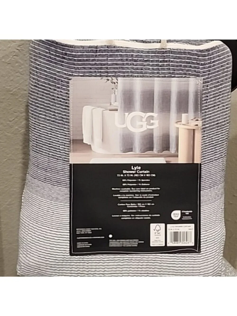 UGG Lyle Navy Stripe Shower Curtain