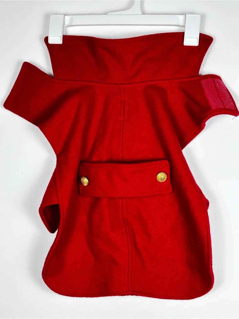 Pets Fashion by Cathy Dog Coat Size 16 Red Military Peacoat NWT Gold Buttons