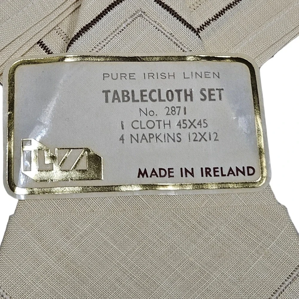 Vintage 70s 60s MCM Pure Irish Linen 4 Napkins 12x12 Ireland Made NO‎ TABLECLOTH