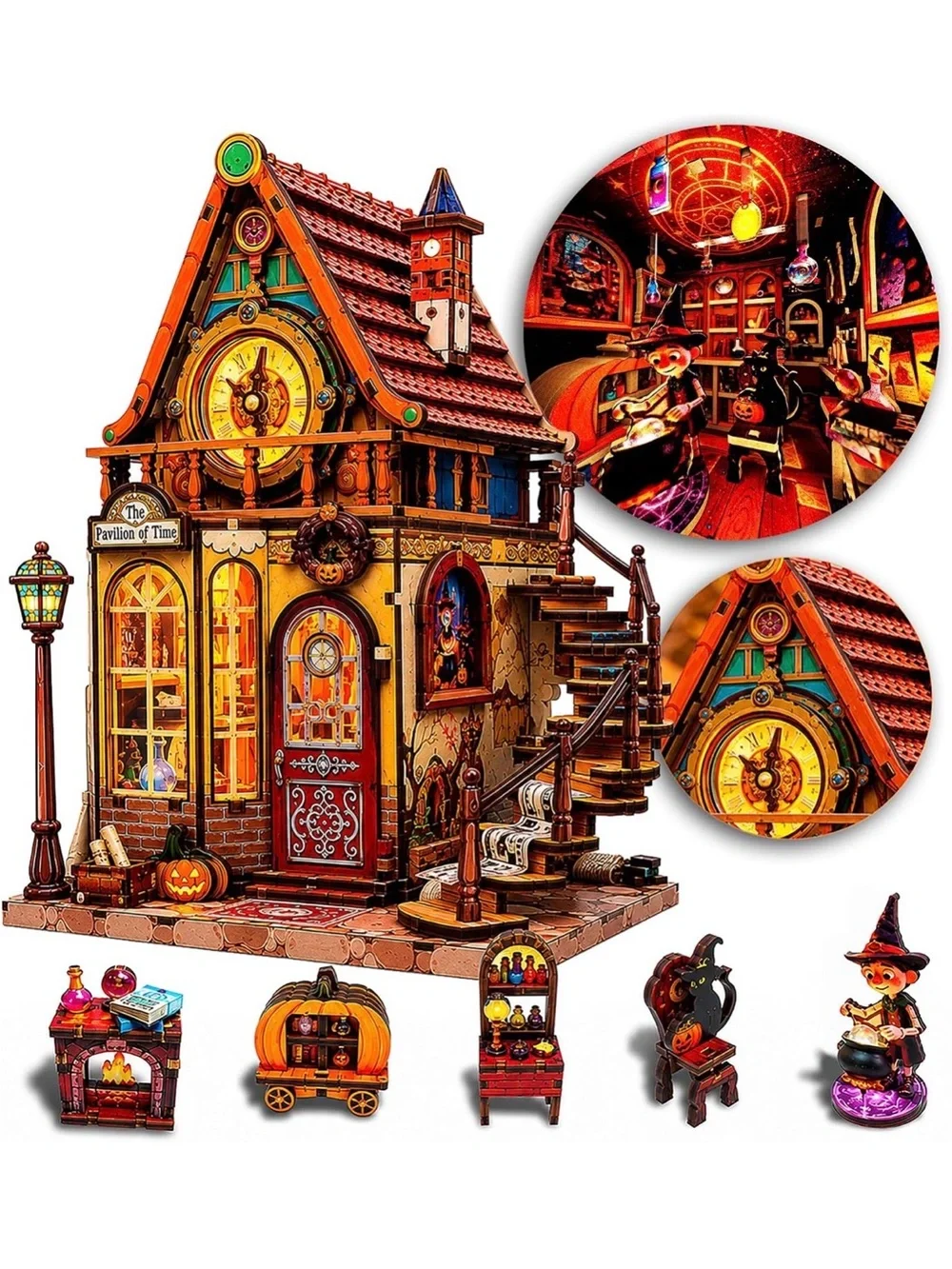 Xalugn Wheel of Time Magic House XY-B06 3D Wooden Puzzle 250 Pcs LED DIY (600)