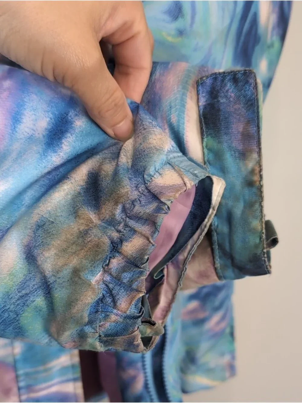 The Childrens Place Girls Winter Jacket Watercolor Swirl Blue Pink Purple XXL 16