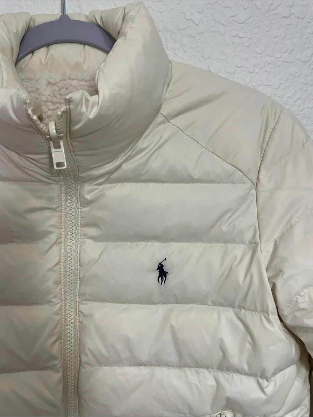 Polo Ralph Lauren Cortina Cream Quilted Puffer Jacket NWT M