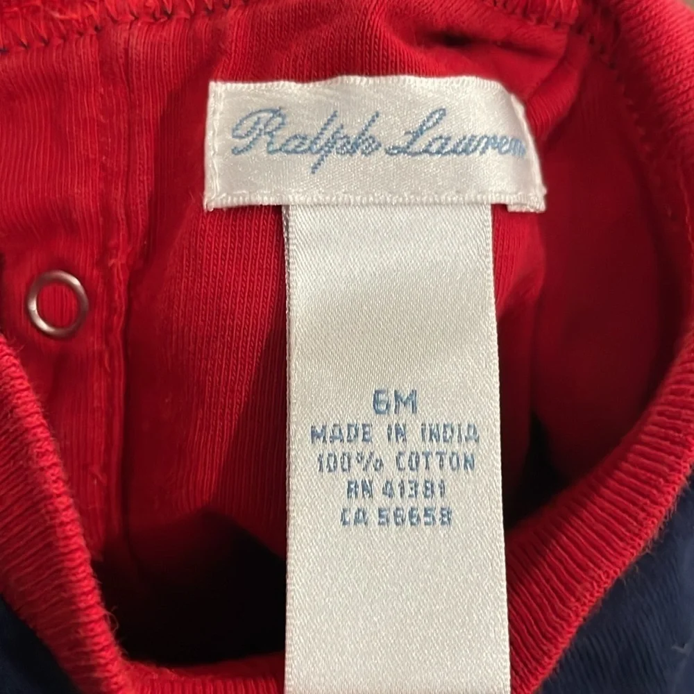 Ralph Lauren Polo baby boy One Piece/Romper blue-red - Size 6 months