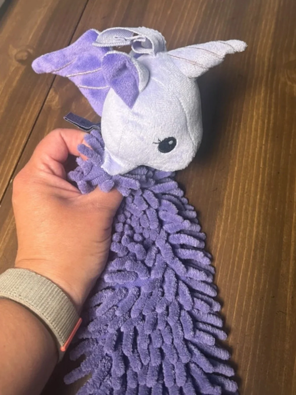 Norwex Pet to dry unicorn purple chenille hand towel microfiber bacloc