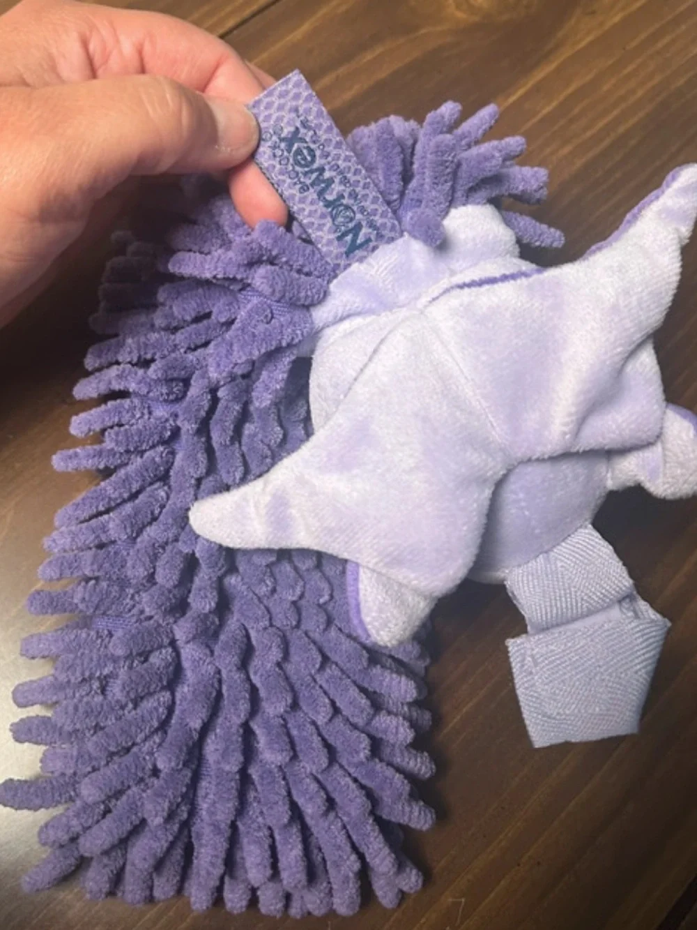 Norwex Pet to dry unicorn purple chenille hand towel microfiber bacloc