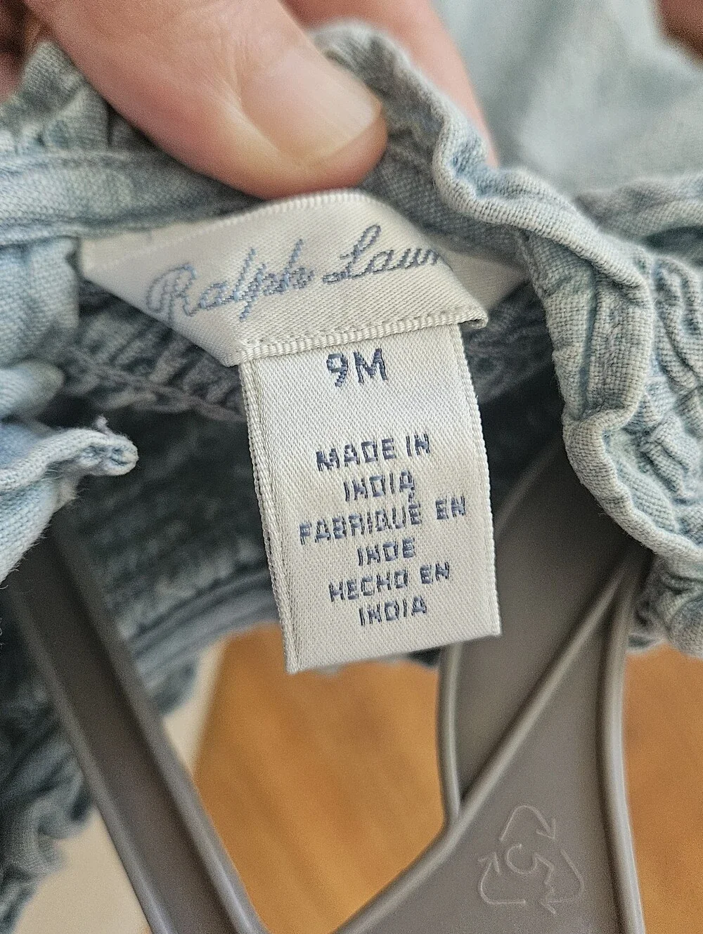 Ralph Lauren Baby Smocked Denim Dress 9M