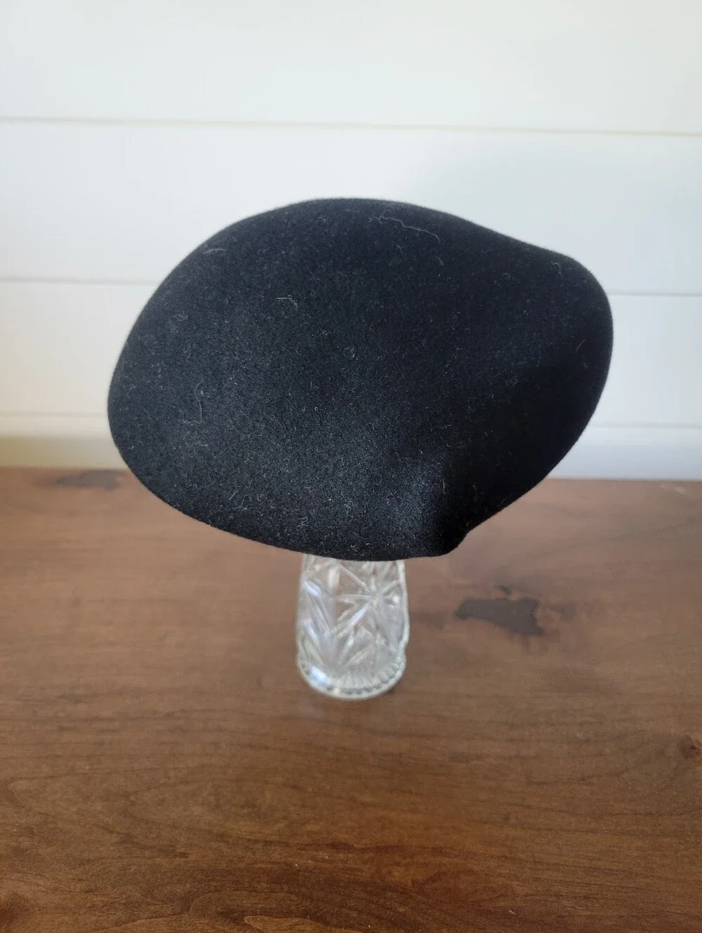 Vtg Merrimac Black Wool Felt Hat Body Capeline Hood Blank Unblocked Millinery