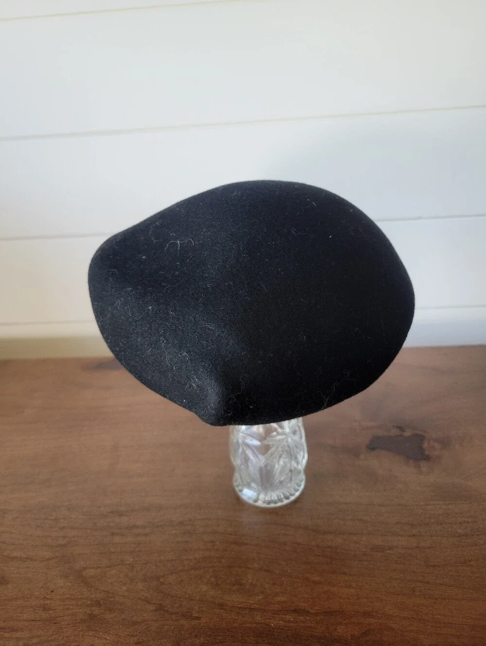Vtg Merrimac Black Wool Felt Hat Body Capeline Hood Blank Unblocked Millinery