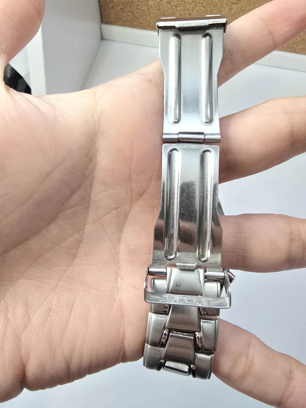 B.U.M. Equipment Men's Chronograph Silver & Red Watch