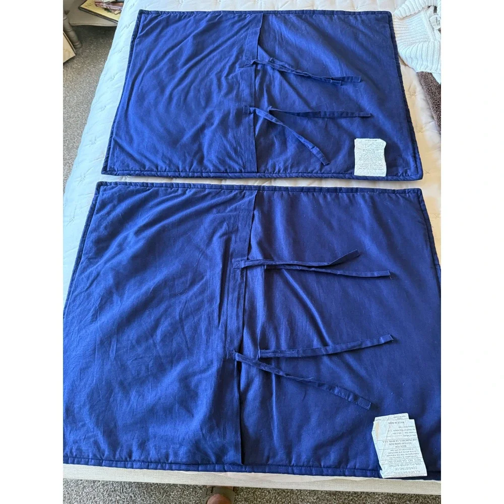 Pottery Barn Kids Pillow Shams Set of‎ 2 Navy Blue EUC Quilted Celestial Sun