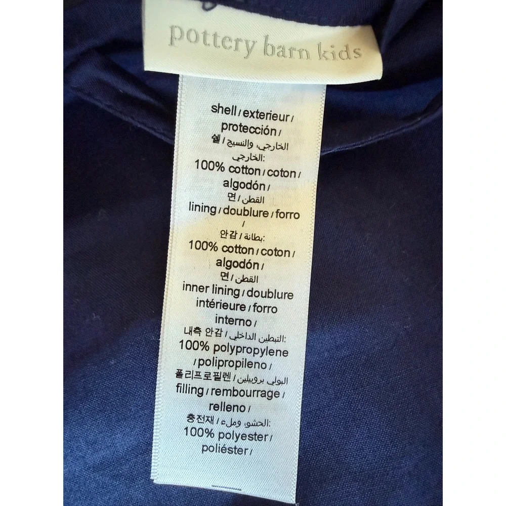 Pottery Barn Kids Pillow Shams Set of‎ 2 Navy Blue EUC Quilted Celestial Sun
